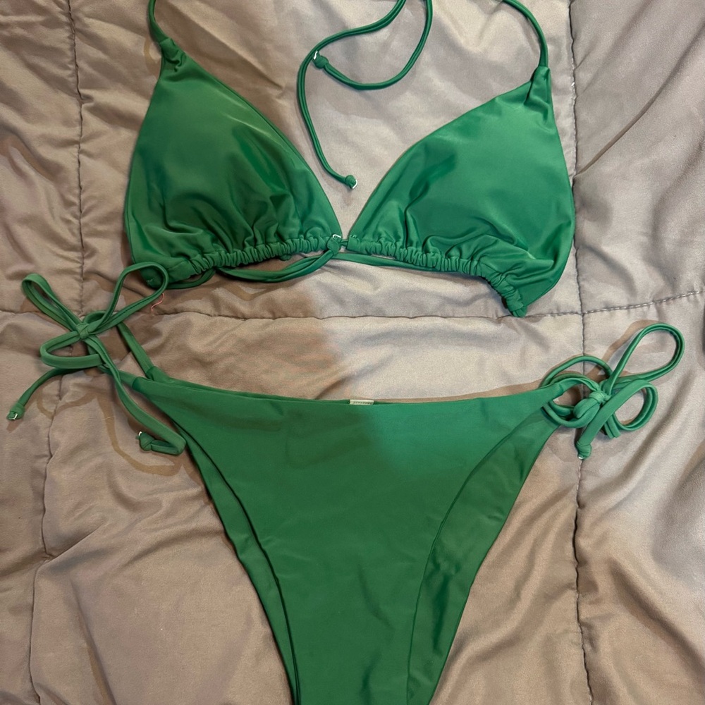 Green Triangle Bikini Set